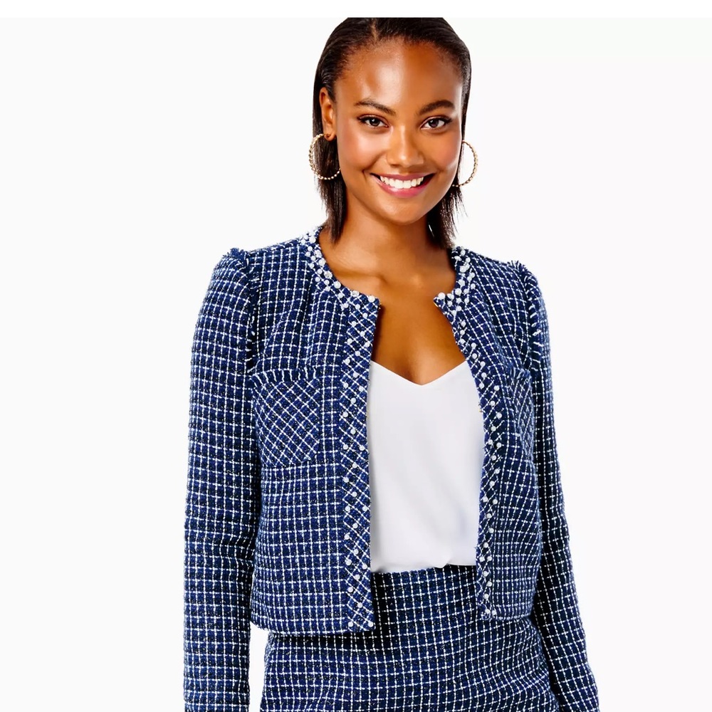Lilly Pulitzer Vianne Jacket Blue Size 8 NWOT
